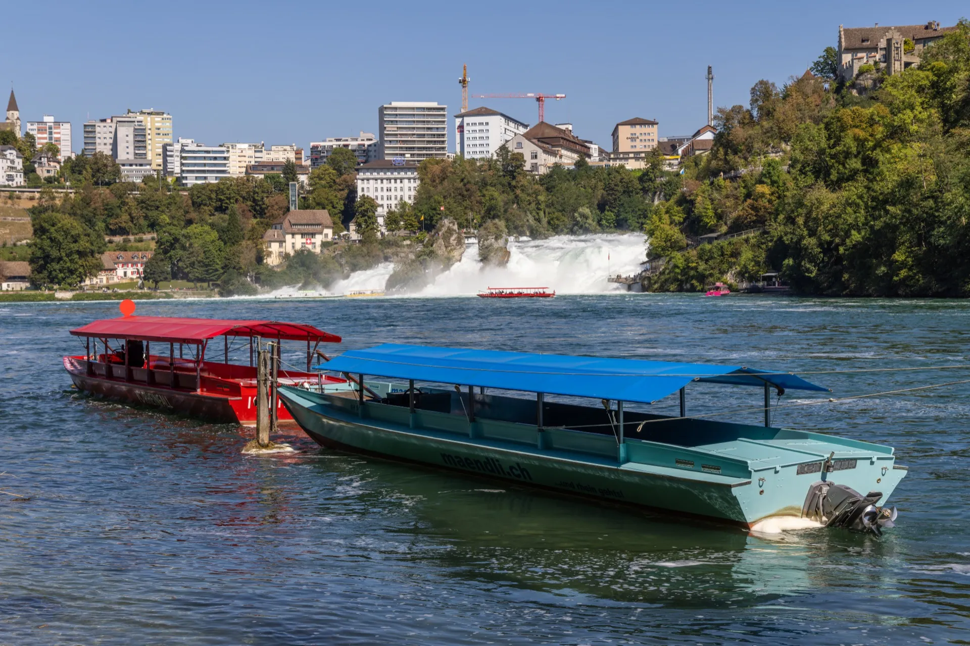 Tour Boats at Rhine Falls - Black Forest Germany