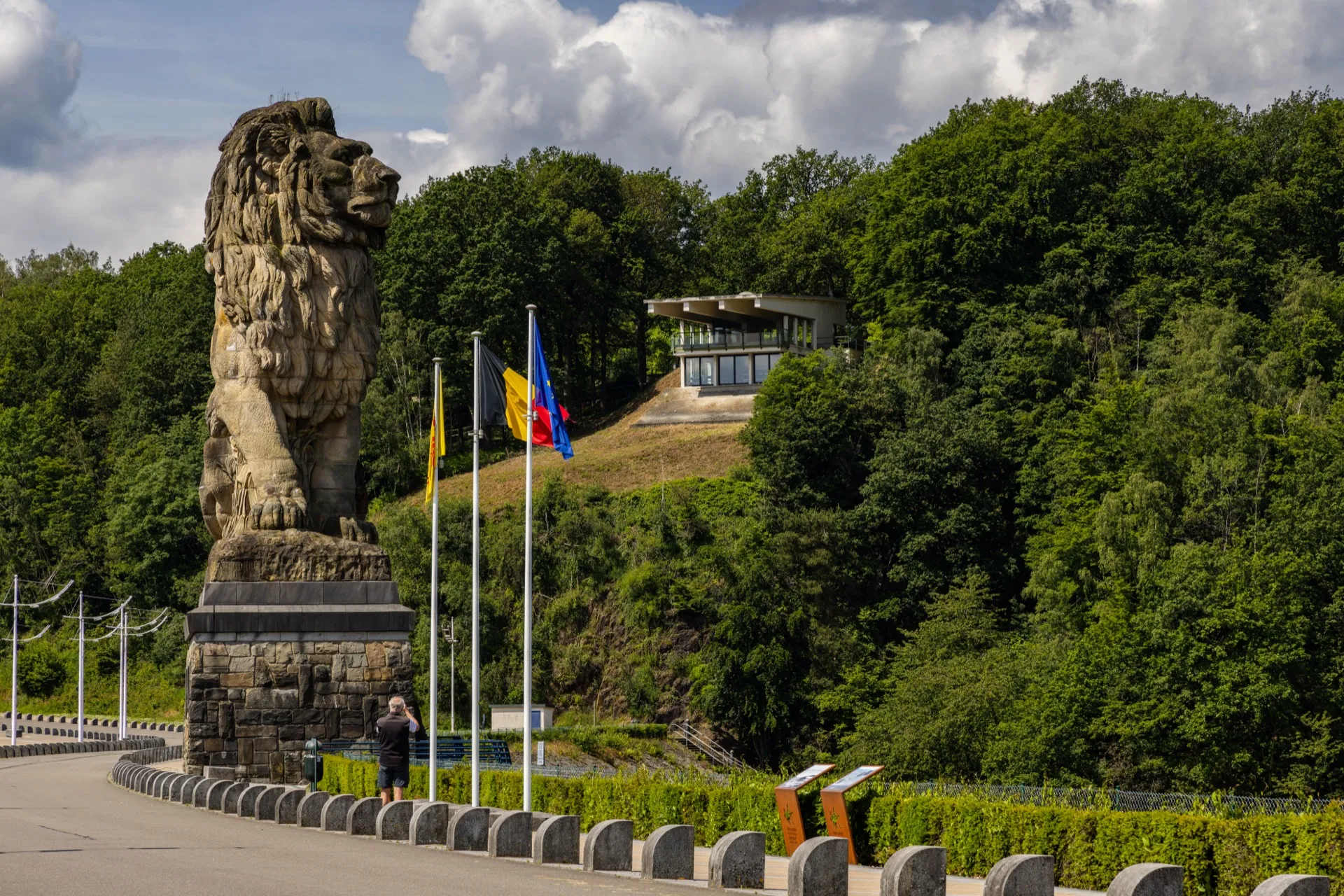 Lion statue at Lac de la Gileppe - Ardennes Belgium
