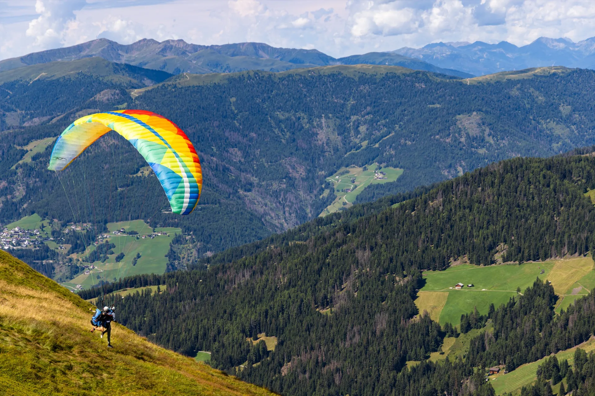 Paraglider Cima Kronplatz - Dolomites Italy