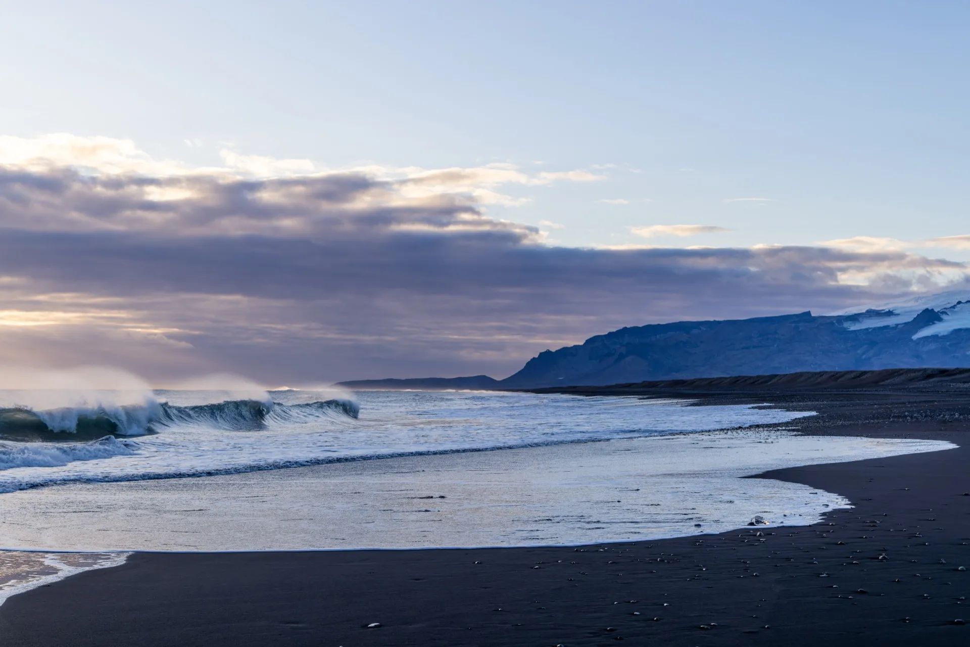 View to the West from Diamond beach - Iceland