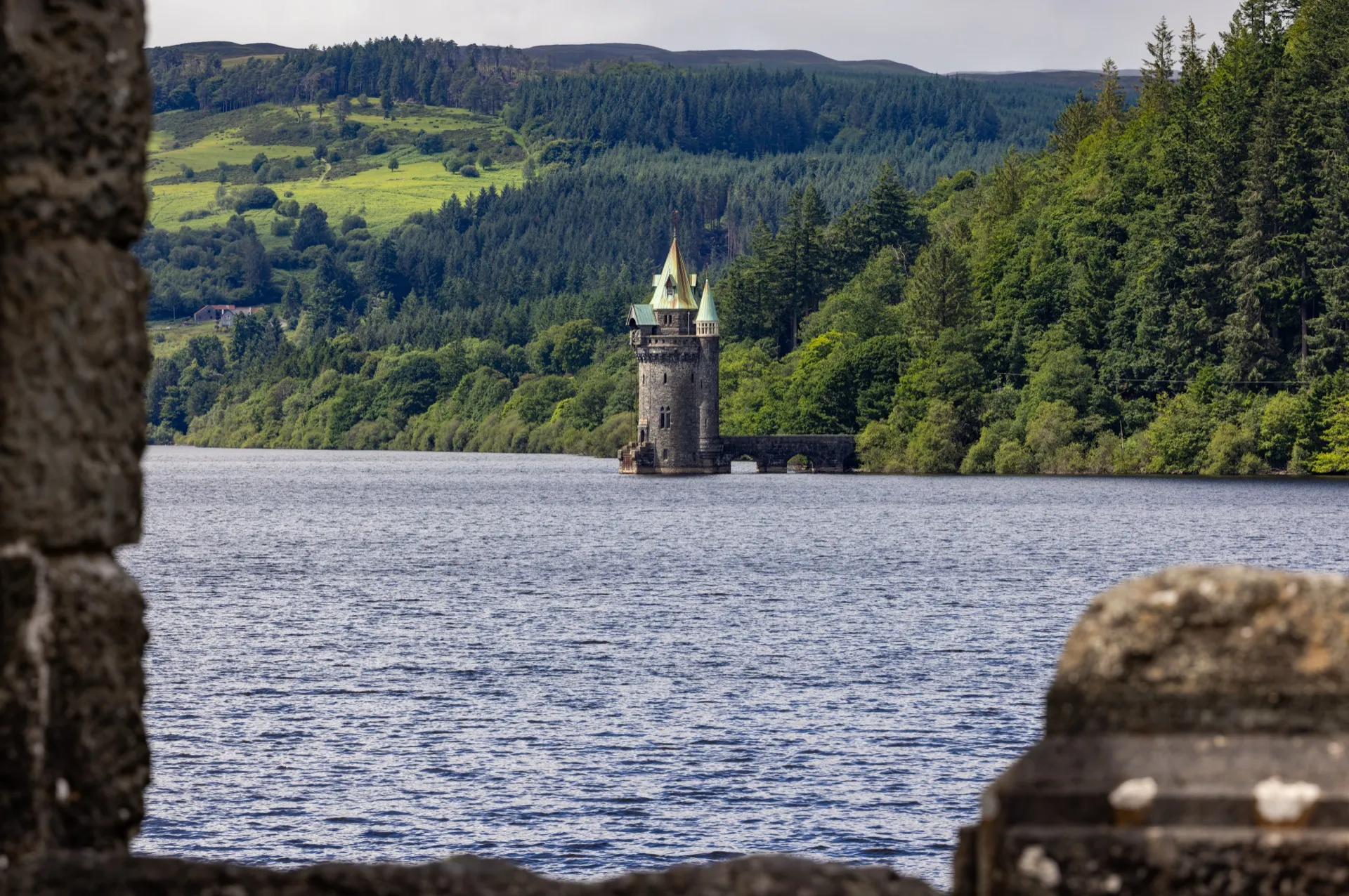 The Vyrnwy Tower from the Dam - Snowdonia Wales